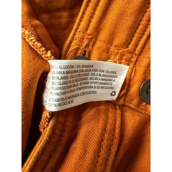 Ava & Viv Orange Button Fly High Rise Plus Size Shorts Khaki Chino Stretch 18 - Picture 6 of 9